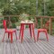 Flash Furniture 23.75 RD Dining Table Brown Poly Top/Red Frame JJ-T14623-60-BRRD-GG - alternate 9